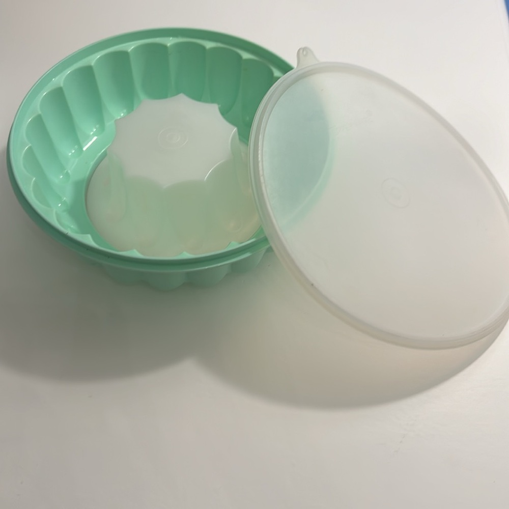 Vintage Tupperware Jello Mold 9.5” Round Mint Green